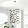 [Video]Transitional GoldMatte Black Metal Chandelier Fixture, 8 lights