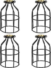 Simple Deluxe 4-Pack Adjustable Industrial Clamp on Metal Bulb Guard Cage for