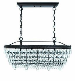 4-Light Oil Rubbed Bronze Chandelier with Crystal Accent