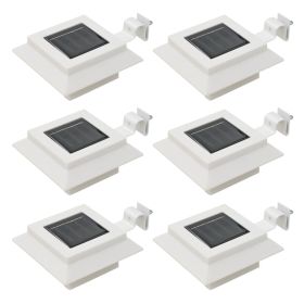 Outdoor Solar Lamps 6 pcs LED Square 4.7" White