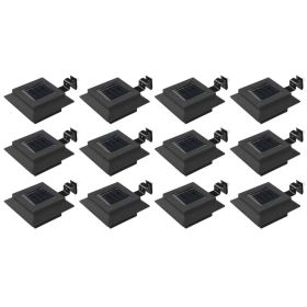 Outdoor Solar Lamps 12 pcs LED Square 4.7" Black