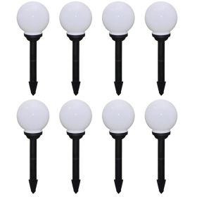 Outdoor Pathway Lamps 8 pcs LED 5.9" with Ground Spike