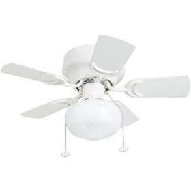 Hero 28" White Low Profile Ceiling Fan with Light