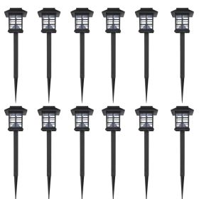 Outdoor Solar Lamp LED Light Set 12 pcs with Spike 3.4"x3.4"x15"