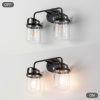 Wall Sconces Set of 2 with Clear Glass Shade,Modern Wall Sconce, Industrial Indoor Wall Light Fixture for Bathroom Living Room Bedroom Over Kitchen Si