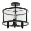 Vintage Farmhouse Ceiling Light with Clear Glass; 3 Light Recessed Ceiling Light; Matte Polish