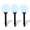 Outdoor Pathway Lamps 3 pcs LED 7.9" with Ground Spike