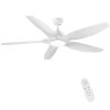 Modern 60 In Intergrated LED Ceiling Fan Lighting with White ABS Blade