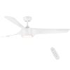 56 in. Indoor/Outdoor Matte White Indoor Ceiling Fan with Light Kit and Remote Control