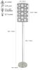 62"H GREY/WHITE RETRO FLOOR LAMP