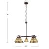 Kinsey Mission Tiffany-style Blackish Bronze 5 Light Large Chandelier 30" Wide