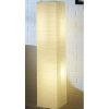 Rice paper floor lamp with dark wood base; bulb and paper shade