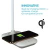 LED Sanitizing Desk Lamp with Wireless Charging, White, Modern Light for Reading, Crafting & Office Desktop