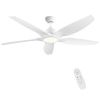 Modern 60 In Intergrated LED Ceiling Fan Lighting with White ABS Blade