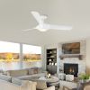 56 in. Indoor/Outdoor Matte White Indoor Ceiling Fan with Light Kit and Remote Control