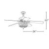 52 Mseel 5-Blade LED Ceiling Fan with Remote Control