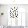 [Video]Transitional GoldMatte Black Metal Chandelier Fixture, 8 lights