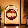 Moving Sand Art Picture with LED;  3D Round Sand Picture Lamp 3 Colors Art Light with Stand Relaxing Desktop Home Decor and Office