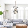 [Video]Transitional GoldMatte Black Metal Chandelier Fixture, 8 lights