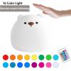 Child Led Night Silicone Light, USB Rechargeable Touch Sensor Colorful Lamp For Kids, Bedroom Bedside Touch Animal Bear Lantern Table Lamps Children's