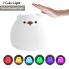 Child Led Night Silicone Light, USB Rechargeable Touch Sensor Colorful Lamp For Kids, Bedroom Bedside Touch Animal Bear Lantern Table Lamps Children's