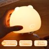 Child Led Night Silicone Light, USB Rechargeable Touch Sensor Colorful Lamp For Kids, Bedroom Bedside Touch Animal Bear Lantern Table Lamps Children's