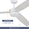 Journal 52" White Modern Indoor/Outdoor Ceiling Fan with 3 Blades, Pull Chain & Reverse Airflow