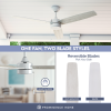 Journal 52" White Modern Indoor/Outdoor Ceiling Fan with 3 Blades, Pull Chain & Reverse Airflow